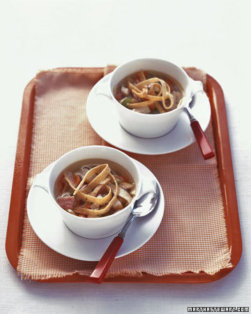 Tortilla soup would be a delicious first course at a Cinco de Mayo dinner. (marthastewart.com)