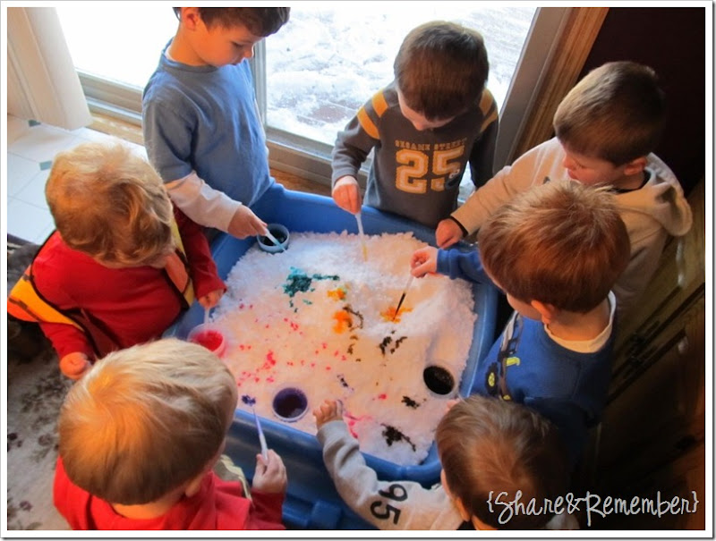 Coloring Snow Sensory & Fine Motor Play » Share & Remember