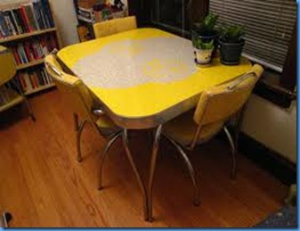 yellow and gray table