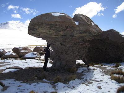 Hails putting the mushroom rocks into perspective. Quote of the day had to be "wow, check how loose these slabs of rock are.." Not a great observation to make when one is standing under said mushroom rock..