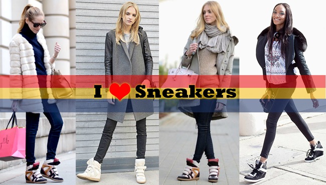 A moda do tênis Sneaker com salto embutido. sneaker sapato salto interno moda feminina