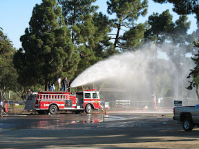 Testing out the fire hose
