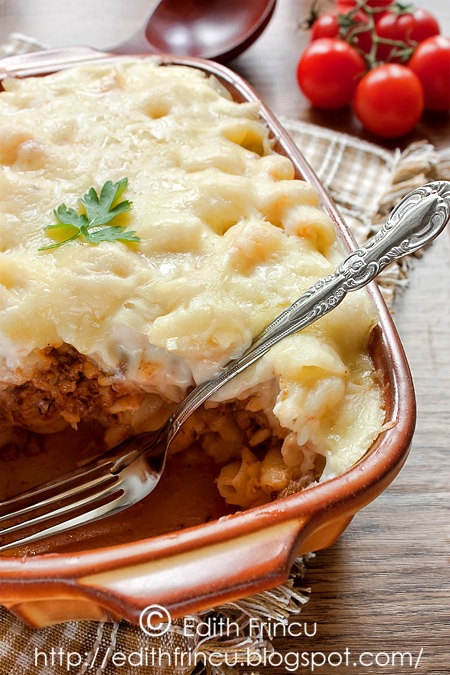 budinca de paste cu carne