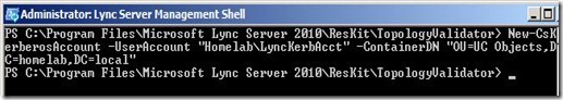Lync Kerb - create acct Lync Kerb - create acct