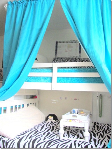 Curtains over bunk bed