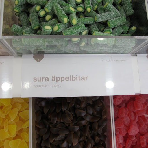 Sura Appelbitar was one of my favorites. It has a sour layer with a sweet and chewy center.