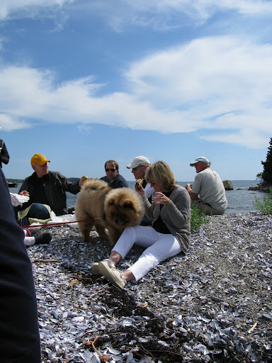 We motored to a remote island where the passengers got off and had a picnic lunch.