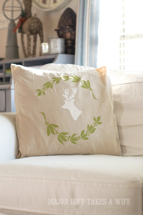 use a blank pillow cover and stencils to make a holiday pillow. Looking for a way to bring Creativity into your Holiday Decor? Use easy to find items like pillow covers or dish towels, along with stencils to decorate your home for the Holidays. Enjoy crafting your own decorations this Christmas! #Christmas #Holidays #crafts #HolidayIdeas Use a blank pillow cover and stencils to make a holiday pillow. Looking for a way to bring Creativity into your Holiday Decor? Use easy to find items like pillow covers or dish towels, along with stencils to decorate your home for the Holidays. Enjoy crafting your own decorations this Christmas! #Christmas #Holidays #crafts #HolidayIdeas