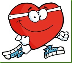 Clipart Illustration of a Healthy Red Heart Running Past