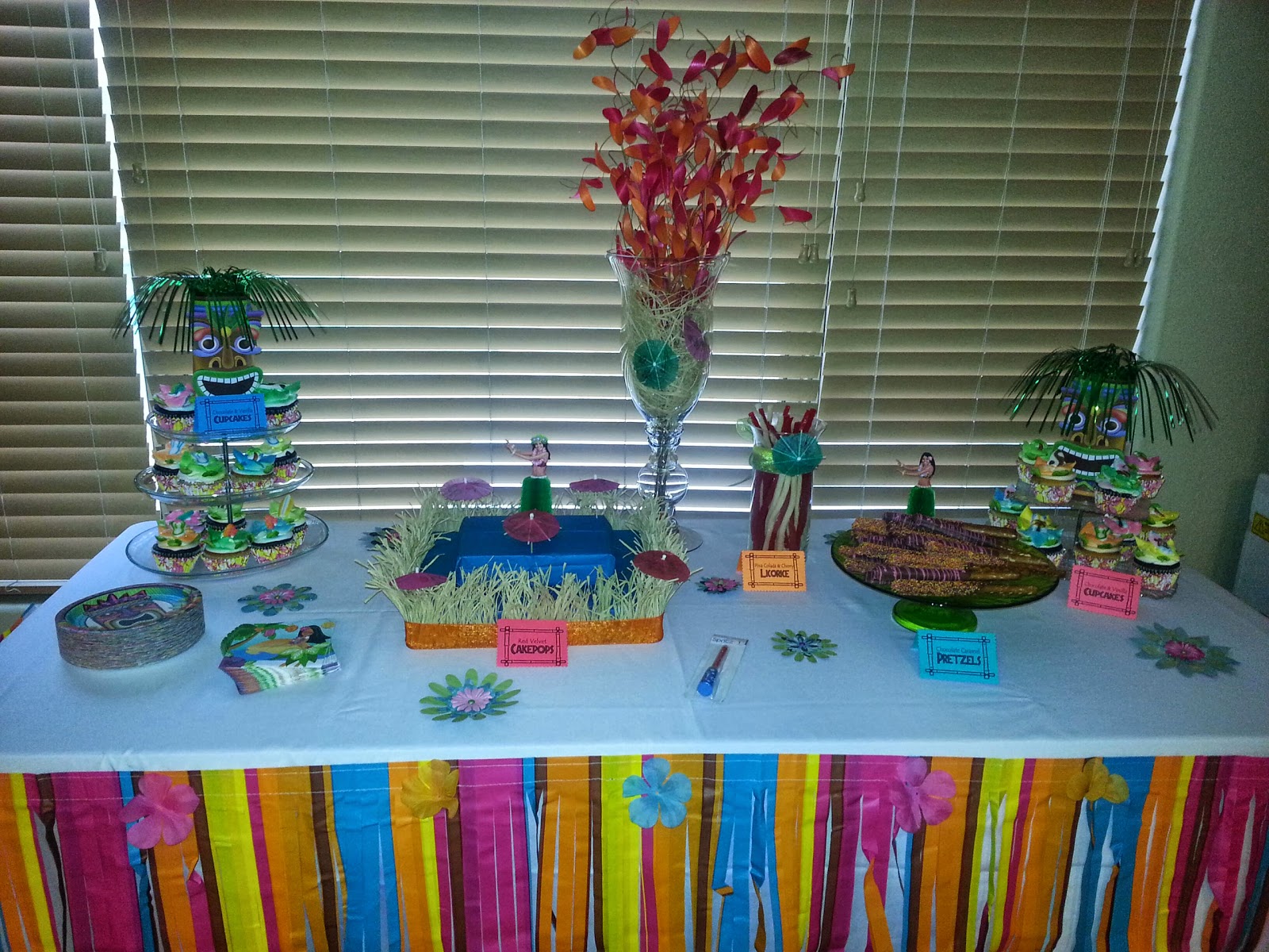 Bites And Pieces Luau Party Dessert Table