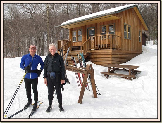 Roy and Martin outside Lusk Cabin on a Hot Wednesday Afternoon