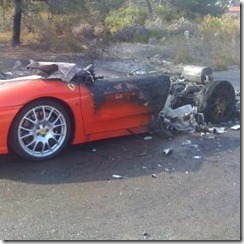 ferrari de banega incendiado