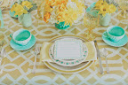 A menu using both colors ties the palette together.