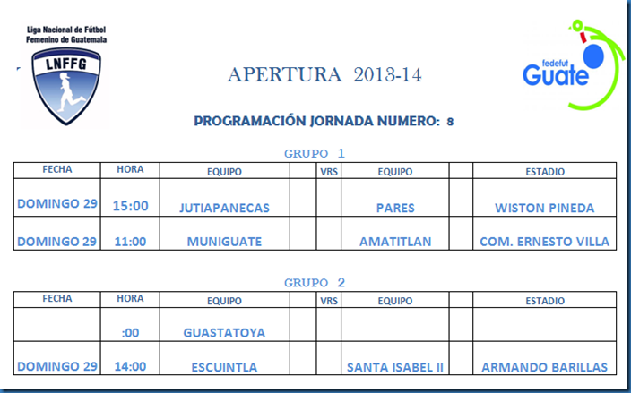 PROGRAMACIÓN 9NA. JORNADA