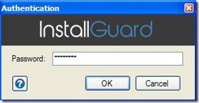 InstallGuard immettere password per accedere al programma