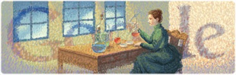 Marie Curies 144th Birthday-Google Logo