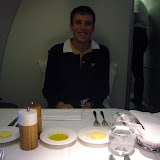 Shortly after takeoff I changed into my PJ's and joined Amy for dinner.