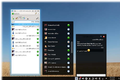 integrazione con KDE Telepathy 0.4 nei plasmoidi dedicati 