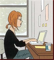 womantypingon computer