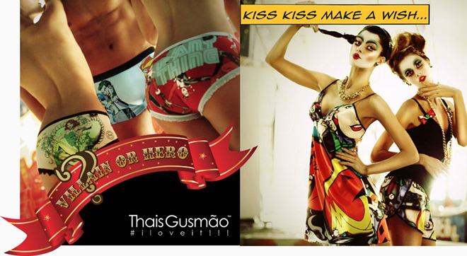 Mulher gato e outras vilãs na nova coleção Thais Gusmão & DC Comics – Verão 2013. thais-gusmao-dc-comics-lingeries-4