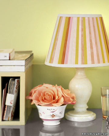 Spring: There is no need for a sizable investment in season. Something as simple as adorning an ordinary lampshade with colorful stripes can make the whole room feel a bit like spring. Spring: There is no need for a sizable investment in season. Something as simple as adorning an ordinary lampshade with colorful stripes can make the whole room feel a bit like spring.
