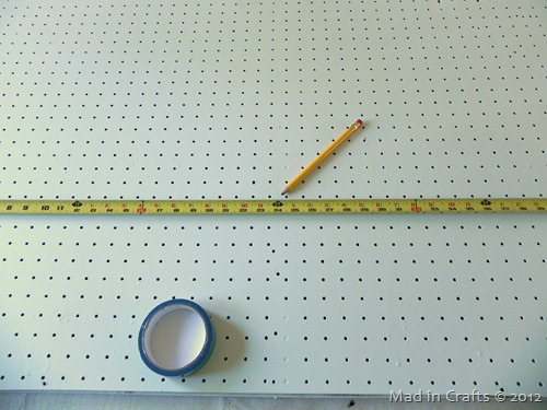 mark the pegboards center mark the pegboards center
