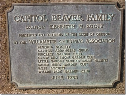 IMG_3369 Capitol Beaver Family Plaque at Willson Park in Salem, Oregon on September 4, 2006