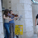 The violin players in the alley way...