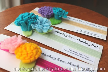 felt flower headbands (6)