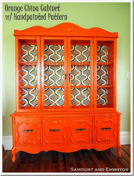 Retro Orange China Cabinet