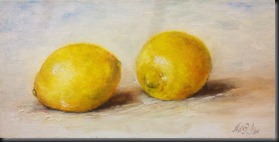 Two Lemons canvas panel 6x12 Second
