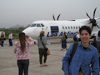 About to board the Lao Airlines flight back to Bangkok