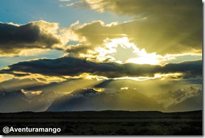 Entardecer na chegada a El Chaltén