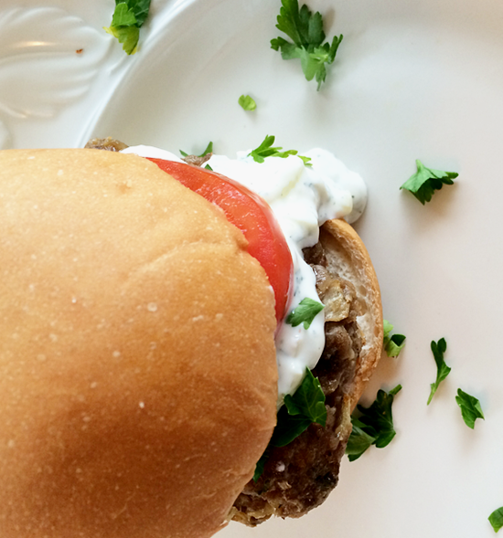 Homemade Greek Burgers with Tatziki | It's All Greek to Me Food Blog Tour #OneYrGreek | Shan Made