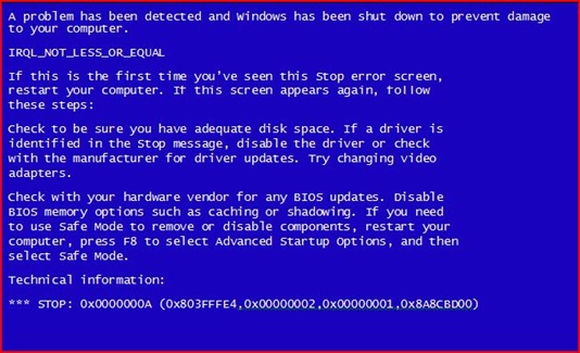 What is Blue Screen Of Death In general