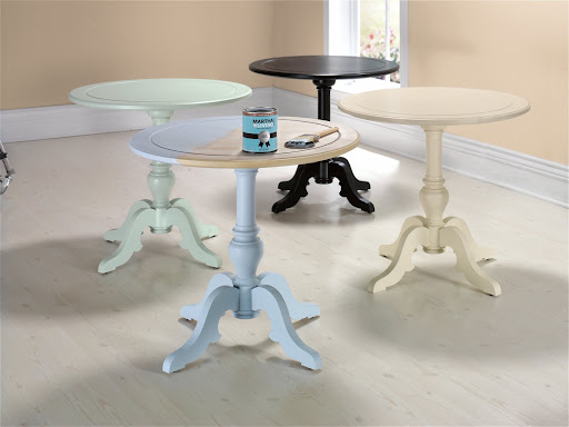 The Igrid Side Table.  Available in sea mint green, carbon black or almond finish -- also available unfinished so you can paint it yourself with Martha Stewart Living paints, available at Home Depot.