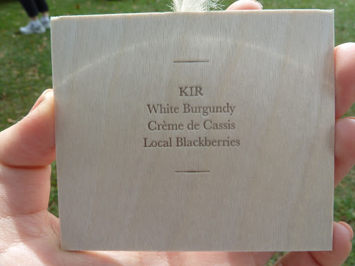 A card outlining the cocktail hour offerings.