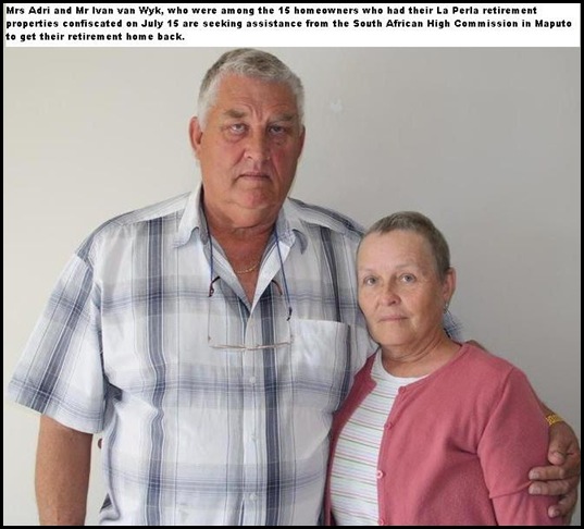 Van Wyk couple lost their La Perla Mozambique Retirement home to the Mozambiqan state