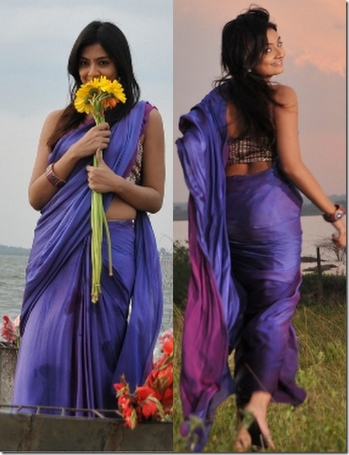 Nikitha_Narayan_Purple_Saree