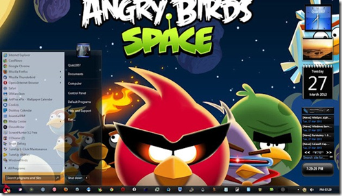 Free Angry Birds Space Theme for Windows 7 and Windows 8