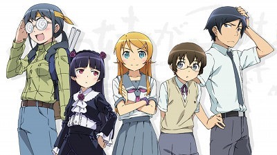 A group shot of the main cast in a row