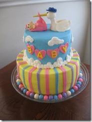 Stork Baby Shower Cake