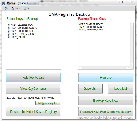 SMARegistry Backup mboir