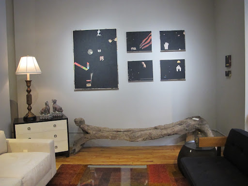 For Art Week, the store featured artist Anne Deleporte's work. Constructed with newspaper from around the world - beautiful and unique!