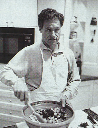Tim Millhiser works on his stuffing of sourdough bread and corn bread.