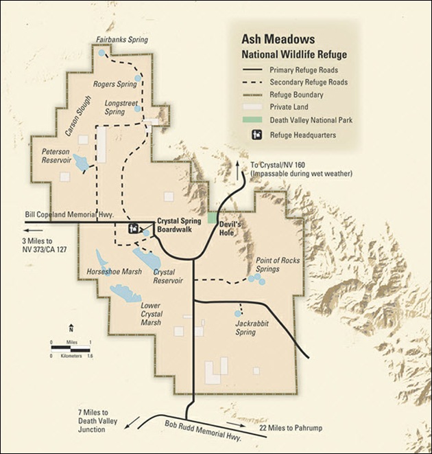 Ash Meadows Map Ash Meadows Map