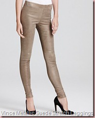 Vince Metallic Suede Stretch Leggings Vince Metallic Suede Stretch Leggings