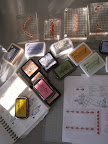 Rosma's work area, as the pieces developed.