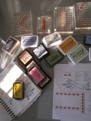 Rosma's work area, as the pieces developed.