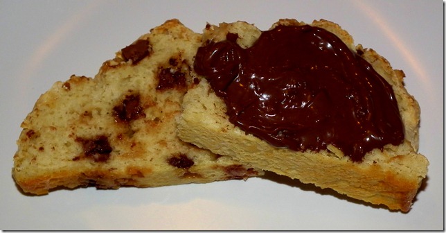 Irish Soda Bread with Nutella and chocolate and toffee bits